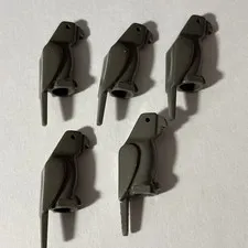 (5)Lego Part 2546  PARROT Bird Animal Small Beak Gray VTG