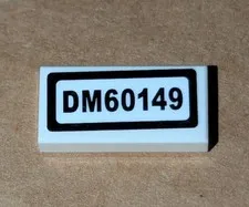 Lego White 1x2 TILE With DM60149 License Plate Vehicle Piece Part Car 3069pb0727