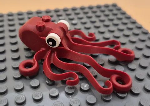 LEGO PART 6086: Water Animal DARK RED Octopus Plain Deep Sea