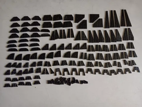 LEGO BULK LOT 168 BLACK WEDGE WING PLATES 12X3 6X6 4X6 4X2 3X2 2X2 MORE
