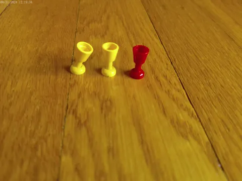 LEGO Goblet Red Yellow 1 is SLANTED STEM Utensil Glass FREE SHIP