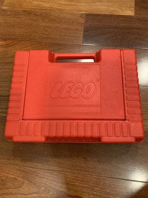 1985 LEGO Red Plastic Storage Carrying Case Briefcase Snap Lid Vintage 