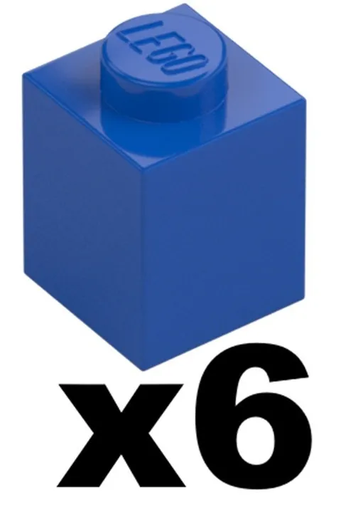 Lego New Mosaic Part 3005 - Qty 6 - BRICK Blue 1 x 1 Stud Pieces D912
