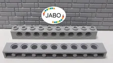(J15/3/2) LEGO Technic 2 x 2730 Perforated Beam 1x10 New Light Grey