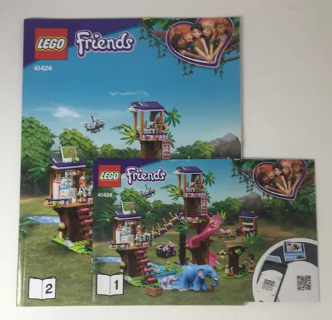 Lego 41424 Friends Jungle Rescue Base Instruction Manual Book Only - No Bricks