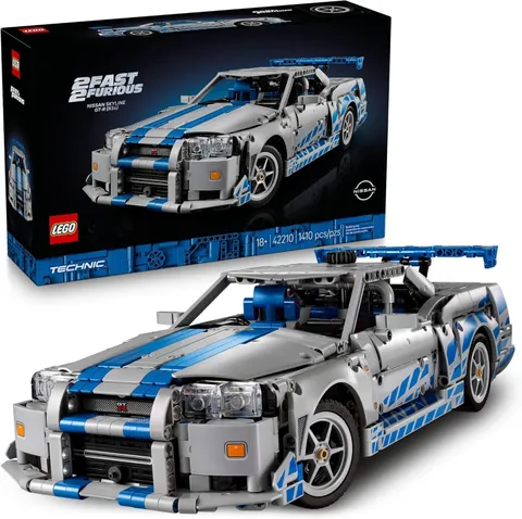 LEGO Technic 2 Fast 2 Furious Nissan Skyline GT-R (R34) Car - DIY Kit and Buildi
