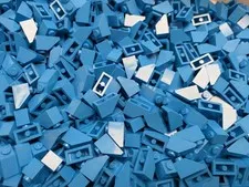 100x NEW LEGO 1x2 Dark Azure Slopes (#3040) BULK Parts Building Lot