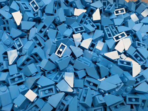 100x NEW LEGO 1x2 Dark Azure Slopes (#3040) BULK Parts Building Lot