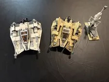 LEGO Star Wars 75259 Snowspeeder & 75204 Sandspeeder Lot w/ Pilots Used