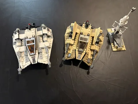 LEGO Star Wars 75259 Snowspeeder & 75204 Sandspeeder Lot w/ Pilots Used