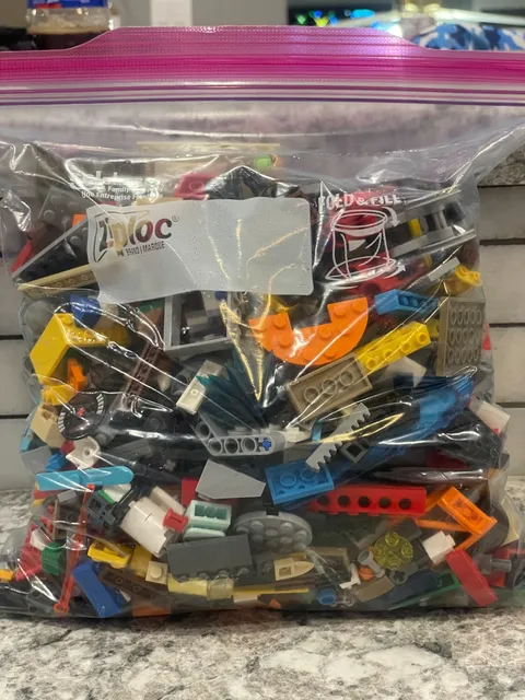 Legos, Bulk Lot, Assorted Bricks/Wheels, Approx. 2.1 LBS