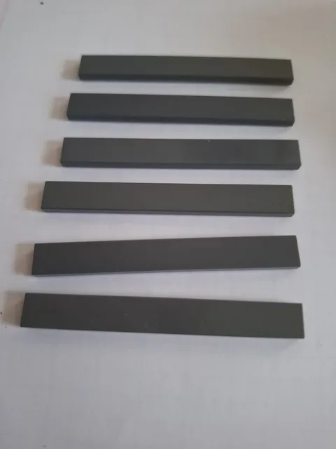 No 362. 6x Lego Tile 1x8.  4162 Dark Grey