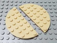 LEGO Lot of 2 Tan 4x8 Rounded Corner Half Plates