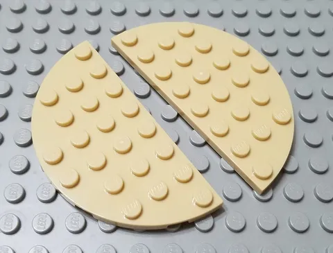 LEGO Lot of 2 Tan 4x8 Rounded Corner Half Plates