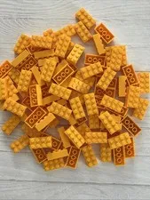 LEGO BRIGHT LIGHT ORANGE LOT 92 PCS 2X4 BRICK BLOCK BUILDING PIECES