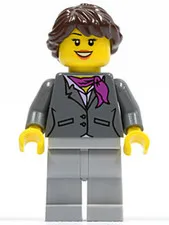 LEGO: Dark Bluish Gray Jacket Magenta Scarf (cty0220a)