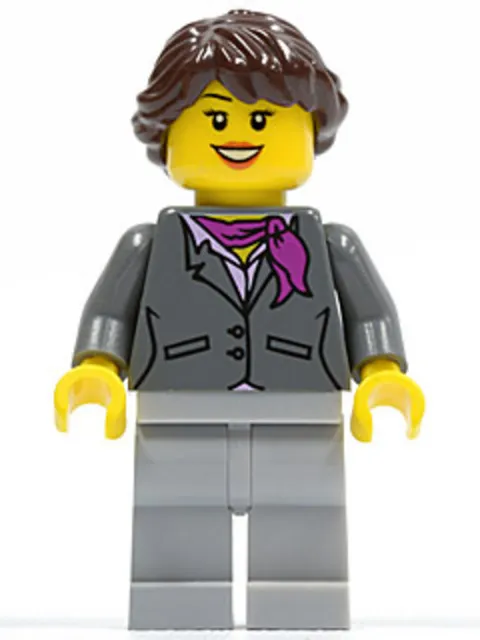 LEGO: Dark Bluish Gray Jacket Magenta Scarf (cty0220a)
