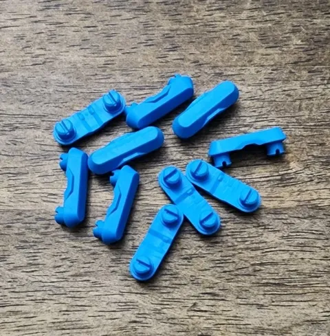 LEGO Dark Azure Technic, Link Tread Attachment, Double, Rubber. QTY 10. 14149. 