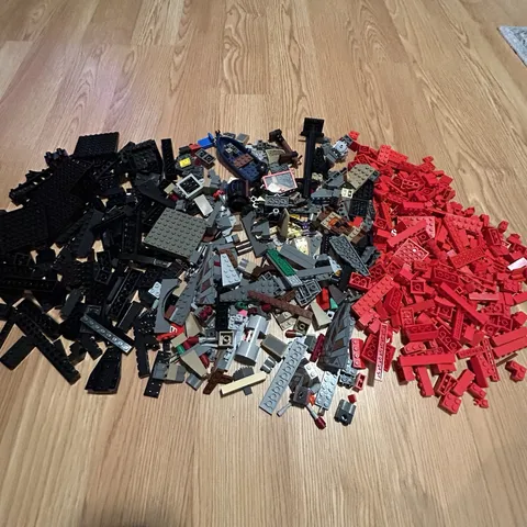 Lego Miscellaneous Lot 2lb 6 Oz Bag Black Red Grey Various Colors & Sizes