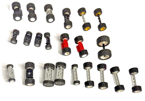 LEGO Axles Wheels Lot 21x Vintage Town City Space Chassis Vehicle Car Parts Base