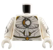 NEW Lego Moon Knight WHITE MINIFIG TORSO Gray Wrap Gold Crescent Moon D326