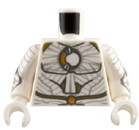 NEW Lego Moon Knight WHITE MINIFIG TORSO Gray Wrap Gold Crescent Moon D326