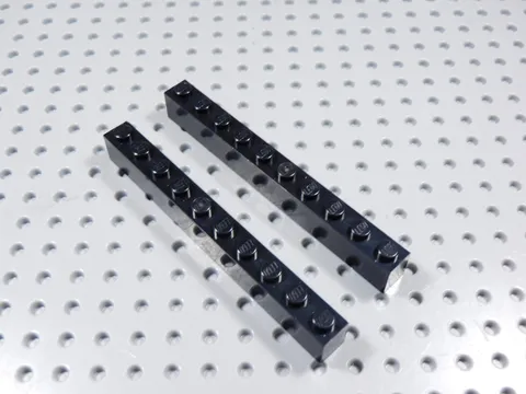 LEGO Lot of 2 Black 1x10 Bricks BF