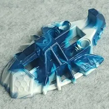 LEGO 53549pb01 Bionicle Foot Toa Inika Elliptical White Pattern Dark Blue x1