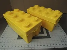 Lot of (2) Lego Classic Yellow Storage Bins / Totes (14" x 7" x 7")