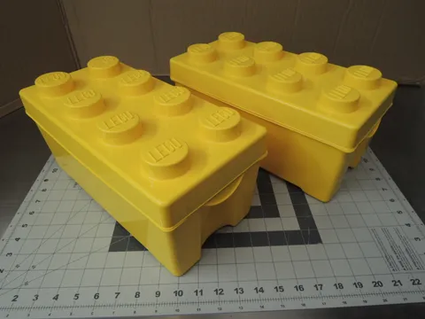 Lot of (2) Lego Classic Yellow Storage Bins / Totes (14" x 7" x 7")