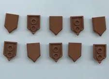 LEGO x 10 Reddish Brown Tile, Modified 2 x 3 Pentagonal 22385