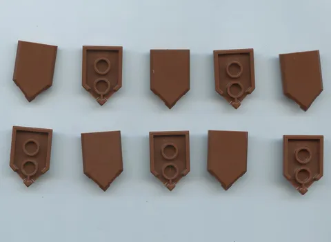 LEGO x 10 Reddish Brown Tile, Modified 2 x 3 Pentagonal 22385