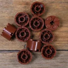 LEGO 6143 3941 Reddish Brown Brick Round 2 x 2 with Axle Hole Qty 10