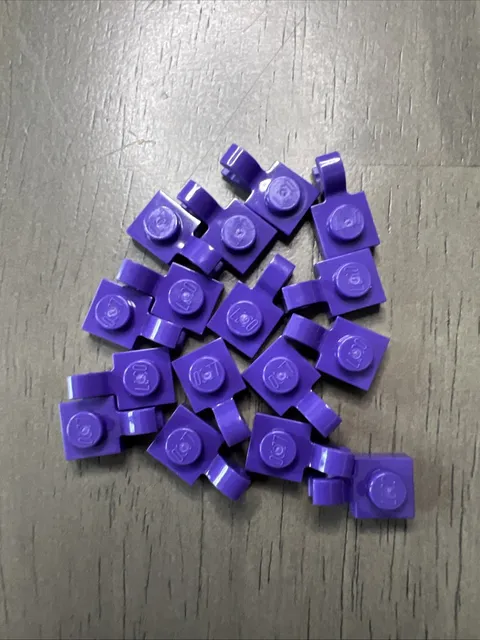 LEGO 61252 Dark Purple Plate Modified 1x1 Open O Clip Horizontal Grip 16 Pieces