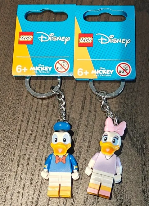 LEGO DISNEY Toy Minifigure Keychain Collectible Lego DONALD 854111/ DAISY 854112
