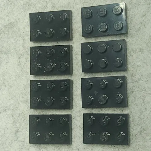 LEGO 3021 Plate 2x3 Black x8 Genuine Part