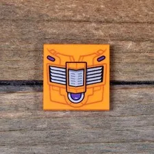LEGO Marvel Orange Tile 2 x 2 Mechanical Panel with Silver Vents 3068pb2214