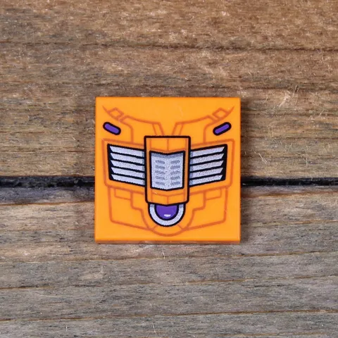 LEGO Marvel Orange Tile 2 x 2 Mechanical Panel with Silver Vents 3068pb2214
