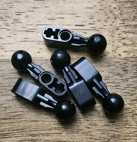 LEGO Black Technic, Liftarm, Ball Joint Straight 1 x 2. QTY 5. Part No. 67697