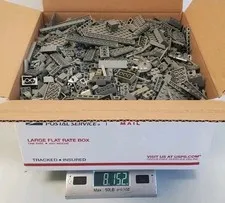 LEGO Dark Blue Gray Old Gray Bulk Lot 8 Lbs Bricks Blocks Plates Parts Assorted 