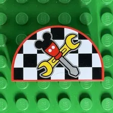Lego Duplo Disney Mickey's Workshop Red 2x4x2 curved checkered flag tools 10829