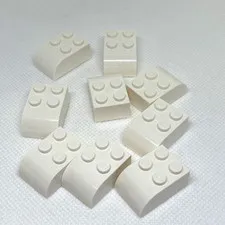 LEGO Parts - White Slope, Curved 3 x 2 with 4 Studs - No 6215 - QTY 9