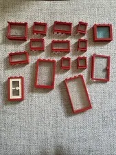 Lego Red Framed Windows And Doors. Vintage. Lot Of 15