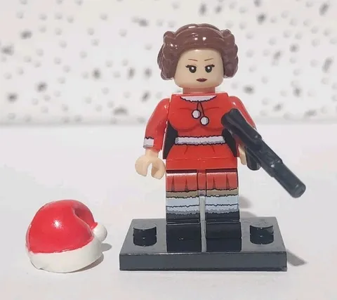 Lego Princess Leia Minifigure, Christmas Special ,Santa Star Wars Customini New
