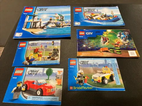 LEGO CITY: Marina Boat 4644 8402 8401 20002 60299 Manuals Only No Brick Lot 06
