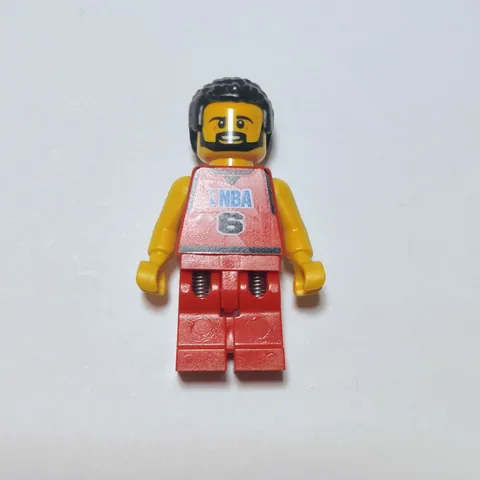 Lego Minifig NBA Basketball Player #6 RED NBA 6 Spring Leg