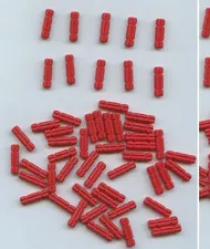 LEGO x 50 Red Technic, Axle 2L Notched 32062