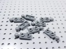 LEGO Lot of 8 Dark Bluish Gray 1x2 Plates w/ Towball on End BP