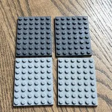 LEGO 6x8 Plate Pieces Dark & Light Gray Lot 4