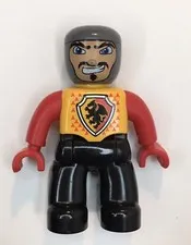 LEGO Duplo Dragon Knight Mini Figure Open Mouth Yellow Red Castle 2" Replacement